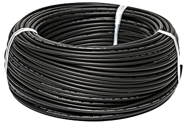 PEVAVFZMMY Câble photovoltaïque câble solaire 2.5mm2 4mm2 6mm2 / Tuv, utilisé for la connexion de panneau, rouge, noir, gaine Fils et câbles(Svart,10M_AWG9-6MM2)