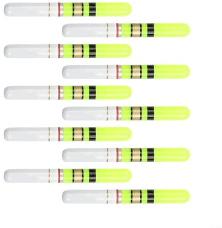 Gettimore 10Pcs LED Night Fishing Tackle Set Per La Pesca Illuminazione Con CR322 Batteria Fino A 30 Metri Visibilità 41X4.5mm (Verde)
