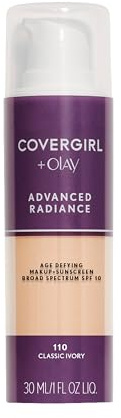 CoverGirl Advanced Radiance Liquid Makeup, Classic Ivory 110, 1.0-Ounce