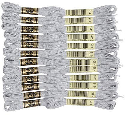 DMC 6-Strand Embroidery Cotton Floss, Pearl Grey, 12 piece