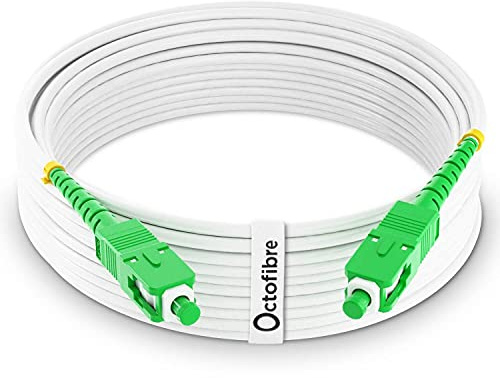 Octofibre - Câble Fibre Optique Orange SFR Bouygues - Renforcé Avec Blindage Kevlar - Rallonge/Jarretière Fibre Optique - SC APC vers SC APC - Garantie 10 Ans (15M)