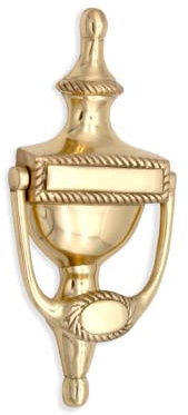 Aldaba para puerta de latón pulido, urna georgiana, estilo tradicional, latón macizo, 6 cm