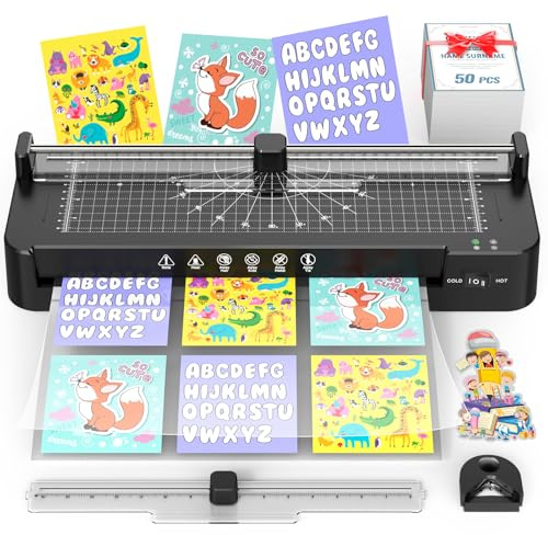 13in Laminator Machine with Sheets 50pcs + Paper Trimmer + Corner Rounder + Scale Line, 11x17 / ABS Anti-Jam |Dual Hot and Cold Mode | 90s Fast Preheat for A3/A4/A5/A6 Home Office School Use