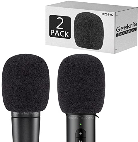 GEEKRIA Bonnette Anti-Pop for Creators Compatible avec Les Microphones Shure SM57-LCE et PGA81-LC, Protection Anti-Vent pour Micro, Filtre en mousseéponge (Noir, Lot de 2)