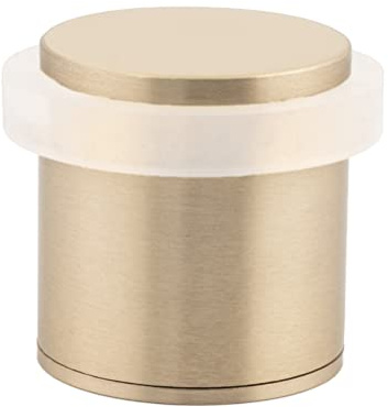 EVI Herrajes | Türstopper aus Messing - Matt Finish | Ø28x30mm | Gewindebasis | Wiess Natursilikonkautschuk| inkl. Schraube + Klemmdübel | I-202