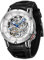 FORSINING Wasserdichte automatische Herrenuhr mit großem Zifferblatt, leistungsstark, exotische Tourbillion-Skelett-Uhr, silberfarben/weiß, Armband