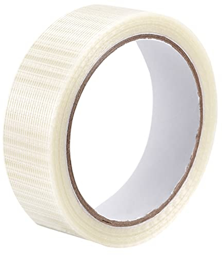 sourcing map 1 Stück Filamentklebeband, 30mmx20m Verstärkt Filamentband, Glasfaserverstärkt für Hochleistungsverpackungen (Transparent)