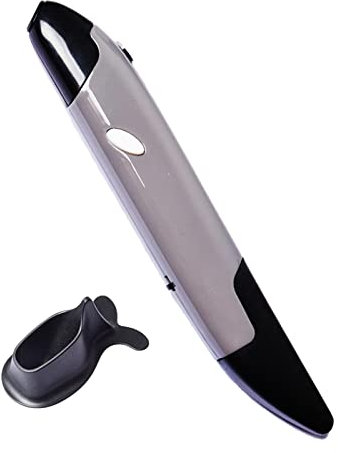Ronyme Bolígrafo de ratón, Mini ratón de Escritura a Mano, Trackball óptico de 2.4G, Bolígrafo óptico inalámbrico y Creativo para computadora portátil, Gris