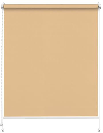 Rettika Sichtschutz Rollo ohne Bohren - Beige, Breite: 90cm, Höhe 150 - Rollos für Fenster ohne Bohren, Fenster rollos für innen, Jalousien zum Klemmen, Klemmrollo