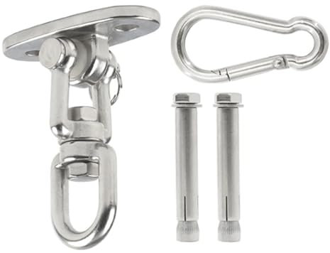 FFCJJD Edelstahl-Schaukelzubehör, tragende Haken-Hängematten-Festplatte mit Haken und Schraube für Sandsack-Hängesessel