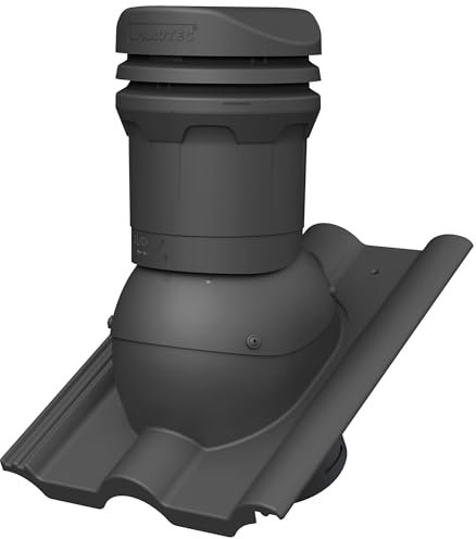 Parotec Entlüftungskamin DN 125 mm – niedrige 325 mm – passiv Dachlüfter für BRAAS FRANKFURTER BENDERS MECKLENBURGER Dachziegel – Dachentlüftung | Lüftungsziegel – RAL 7016 Anthrazit