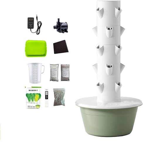 Indoor Hydroponic Garden mit LED Grow Lights Selbstbewässerung System Pumpe Timer Controller Pflanzset für Anbau von Kräutern & Gemüse 5 Schichten