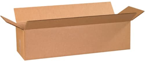 BOX USA 2486 Long Corrugated Cardboard Box 24 L x 8 W x 6 H, Kraft, For Shipping, Packing and Moving (Pack of 25)