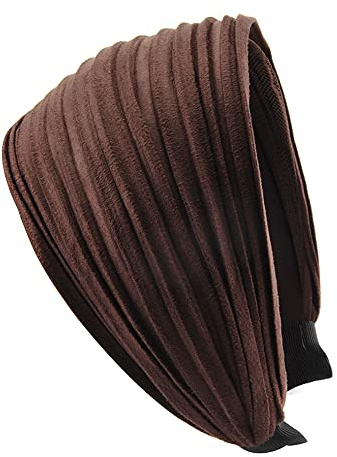axy Breiter Haarreif mit leichtem Flanell (Leder Optik) Damen Stirnband Haarschmuck Haarreifen HR32 (Braun)