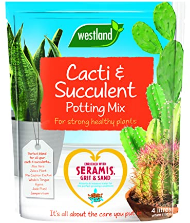 Westland Cacti/Succulent Potting Compost Mix and Enriched with Seramis, 4 L Brown 60x3x29 cm