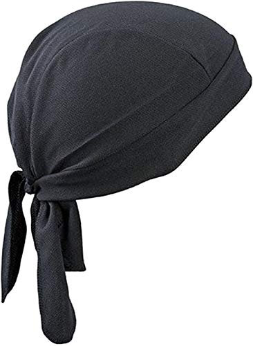 Breathable Quickly Dry Skull Cap Sweat Absorbing Bandana Headscarf Pirate Headwear Anti-UV Head Protection Headband Sports Hiking Skating Cycling Running Riding Head Wrap (Black)