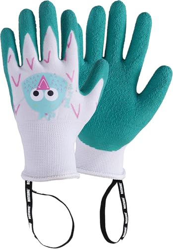 ROSTAING Guantes de jardinería para niños MARGOT - Un par de guantes de jardinería y bricolaje - Para las manos pequeñas y delicadas y la seguridad de sus hijos, verdes