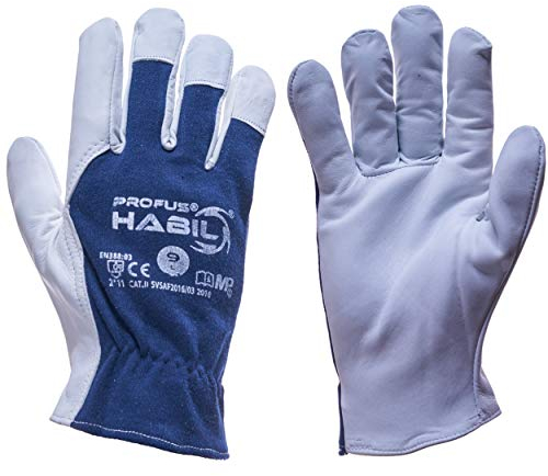 Marel 12 Paar Leder-Arbeitshandschuhe Montagehandschuhe Mechanikerhandschuhe(HABIL-12) (9 (L))