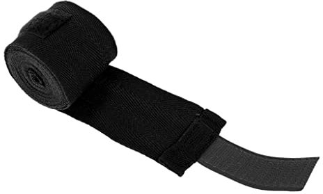 T TOOYFUL Boxbandagen mit Daumenschlaufe und Klettverschluss für Boxen, Thaiboxen, Kickboxen, MMA - Schwarz