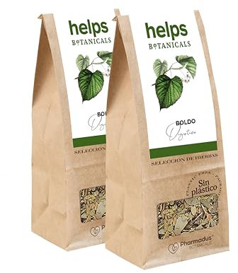 HELPS INFUSIONS - Infusion Boldo aux propriétés digestives et protectrices du foie. Boldo Detox Leaf Tea. Sac en vrac de 100 grammes. …
