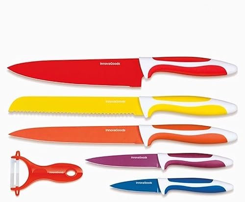GKA - Set di 6 coltelli in ceramica con pelapatate, in astuccio