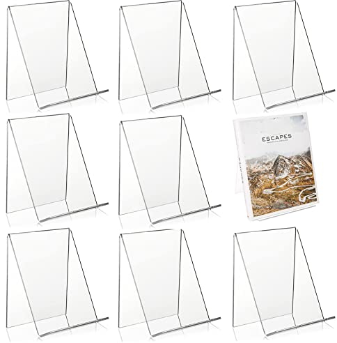 ZCXG Présentoirs de Livre,8 pièces Acrylique Support Livre, Transparent Support pour Livre Carte Menu, Supports de Livres en Acrylique Transparent