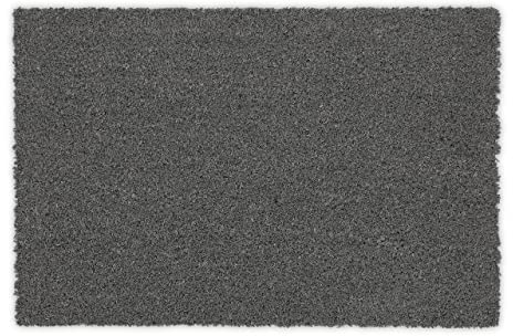Relaxdays Fußmatte Kokos, 40 x 60 cm, Fußabtreter innen & außen, Rutschfester Schuhabstreifer, Türmatte rechteckig, grau