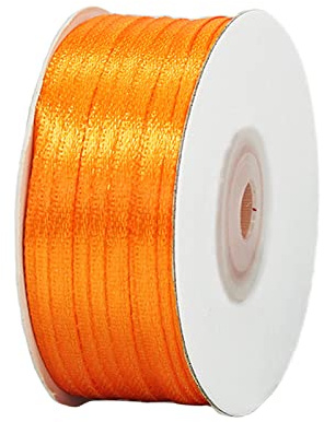 91m Satinband Geschenkband Orange 3mm Breit,Seidenband Orange Luftballon Band Dick Schleifenband Satin Dekoband Geschenkverpackung Deko Band Stoffband für Halloween Hochzeit Taufe Geburtstag