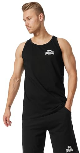 Lonsdale Herren Singlet Dolton schmale Passform, Black/White, L