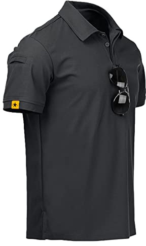 geeksport Poloshirt Herren Kurzarm T-Shirts Männer Golf Polo Shirt Funktions Polohemd Casual Sport Shirt Outdoor Atmungsaktives Sommer Polo