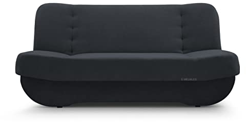 mb-moebel Sofa mit Schlaffunktion und Bettkasten, Kippsofa Schlafsofa Clic-Clack Couch für Wohnzimmer Federkern Sofagarnitur Polstersofa 192x90x87 cm - PAFOS (Anthrazit - Soro 100)
