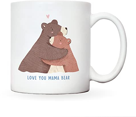 Mama bear mug | presents for new mum | Mummy mug | novelty mugs women from daughter | christmas gift funny present mothers day | best mom mother birthday | step moms mam (Mug)