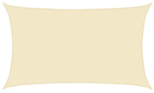 Higsose 8x5m Wasserdicht Rechteckig Sonnensegel Mit Ösen 160 g/m² UV Schutz HDPE Sonnenschutz Terrasse Seilspann Sonnenschutzrollo Außen Sun Sail Creme