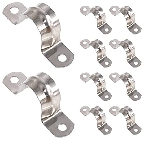 10 Stück 16MM Edelstahl U-Rohrschelle, Edelstahl 304 Rohrschelle, Metall U-Typ Rohrschelle Set, Verbindungsring Schlauchschelle, Schlauchverschluss, Für Gasrohre, Wasserrohre, Rohre Wand und Kabeln