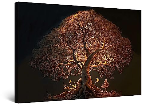 Startonight Quadro su Tela - Marrone Chiaro Albero della Vita Rembrandt - Grande Opere d'Arte Pronte per Appendere Stampa Moderna e Contemporanea 60 x 90 cm Idea Regalo Elegante Luminoso