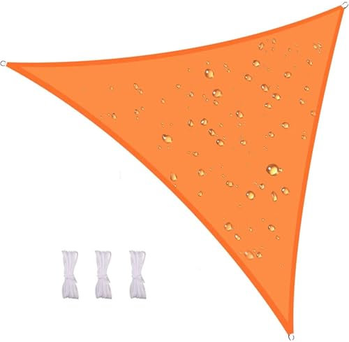Amunpitic Tenda a Vela Ombreggiante Triangolare 4x4x4m, Telo Parasole Tenda da Sole Esterno in Oxford Anti-UV, Tendalino per Giardino Balcone Terrazza Campeggio, Permeabile all'Aria e all'Acqua