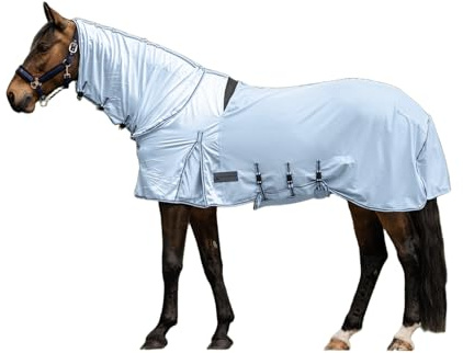 Waldhausen Protect Couverture anti-mouches pour eczéma, bleu clair/bleu foncé, 115 cm