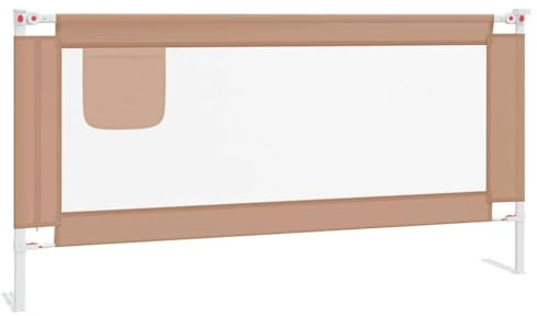 vidaXL Barandilla de Seguridad Cama de niño Taupe Tela 180x25 cm