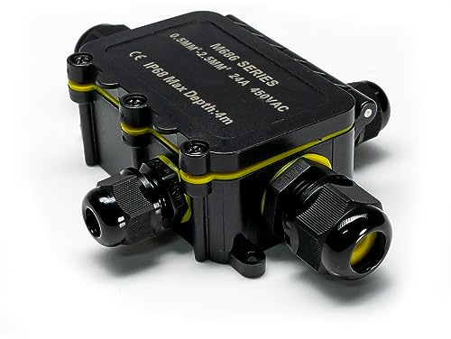Grafner wasserdichte Abzweigdose, 4 Wege, IP68, 4-polig, Ø5-12mm, 0,5–2,5 mm², 24A 450V, Abzweigdose wasserdichte Anschlussdose staubdicht außen outdoor Verbindungsmuffe Garten Erdkabel Feuchtraum