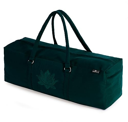 Bolsa de yoga Yoga Studio | Bolsa de equipo con cremallera YKK | Bolsa de algodón unisex para esterillas de yoga y pilates con compartimentos de almacenamiento para alfombrillas y accesorios |