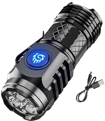 Mini Lampe de Poche Monstre à Trois Yeux, LED Ultra-Puissante Tactique 3 Pouces, Torche Rechargeable 5 Modes 3 Niveaux