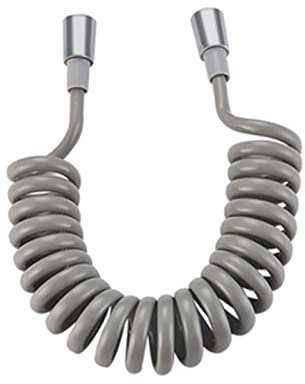 Einziehbarer Federschlauch, flexibler einziehbarer Brauseschlauch, einfach zu verstauen, knickfrei, kompakt und langlebig, schwarz/grau/weiß. (Color : GRAY)