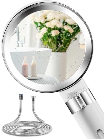 Magichome Duschkopf mit Schlauch, Hochdruck Duschkopf mit Filter Handbrause mit Stoppfunktion Wassersparend Chlor Verunreinigung entfernen, für hartes Wasser (Weiß)