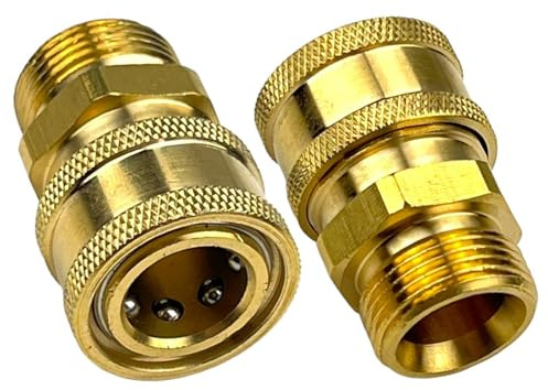 M&M Smartek Schnellkupplung Buchse 3/8 auf M22 AG | Messing-Hochdruckadapter für Schnellwechselsysteme, Lanzen, Pistolen, Schläuche und Zubehör
