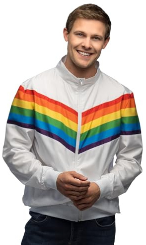 Boland - Vintage Rainbow Tracksuit Jacket, Costume for Men in Retro Style, Group Costume for Theme Parties or Carnival