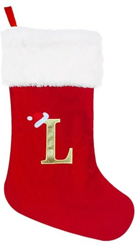 JiJiRuDU Nikolausstrumpf Mit Buchstaben Weihnachtssocken Zum Aufhängen Christmas Stockings Nikolausstrumpf Weihnachtsbaum Kamin Hängende Ornamente Geschenkhalter Weihnachtsdekorationen