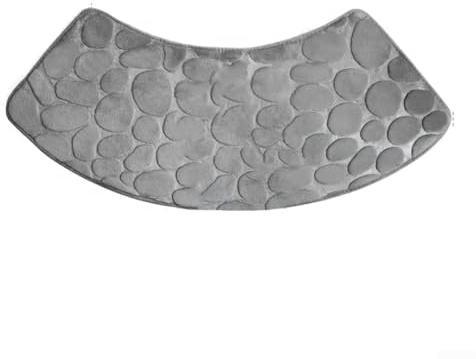 Tappetino curvo per doccia, lavabile, curvo, antiscivolo, per doccia, per evitare scivolamenti e cadute (grigio chiaro)