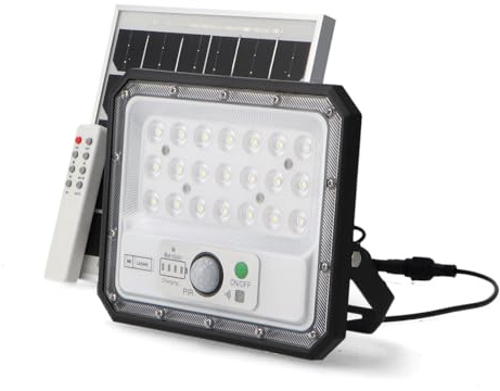 M Ledme Aras Solar LED-spotlight projektor med sensor 50 W neutral ljusfärg (4 000 k), IP65, utomhusbelysning, trädgårdsbelysning