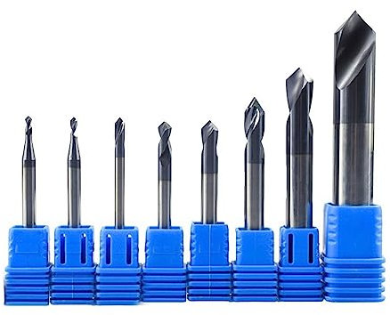 Punktbohrer 2-12 mm 2-Flöten-Fasenfräser 90-Grad-Stummelstartposition Mittelbit CNC-Fräser Fräser Hartmetall-Schaftfräser(1pc,5xD5x50Lx90degree)