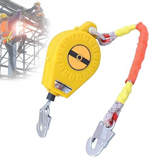 Dispositivo Retrattile Anticaduta 3-20m, Professionale Imbracatura di Sicurezza Anticaduta, Protezione Anticaduta con Gancio Autobloccante, capacità di Carico Dispositivo Anticaduta Retrattile Tetto